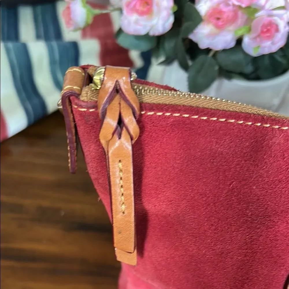 Dooney & Bourke Red Tote with Leather Handles material is suede